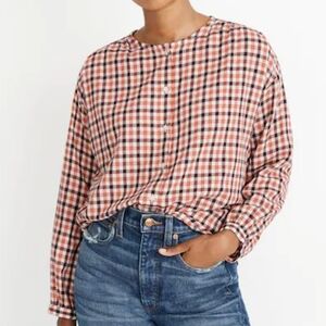 Madewell Women's Meadow Checkered. Shirt Size L